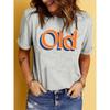 Women'S Casual Round-Neck T-Shirt with Stylish Letter Print for Spring and Summer