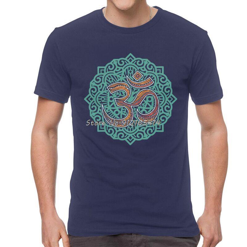 

Mandala Om Buddhism Aum T Shirt Men Cotton Printing T-shirt Funny Tshirt Zen Yoga Meditation Tee Top Streetwear Harajuku 4XL