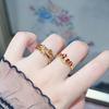 Enamel Ankara Red Oil Copper Coins Immediately Rich Opening Ring Niche Premium Temperament Ring Woman