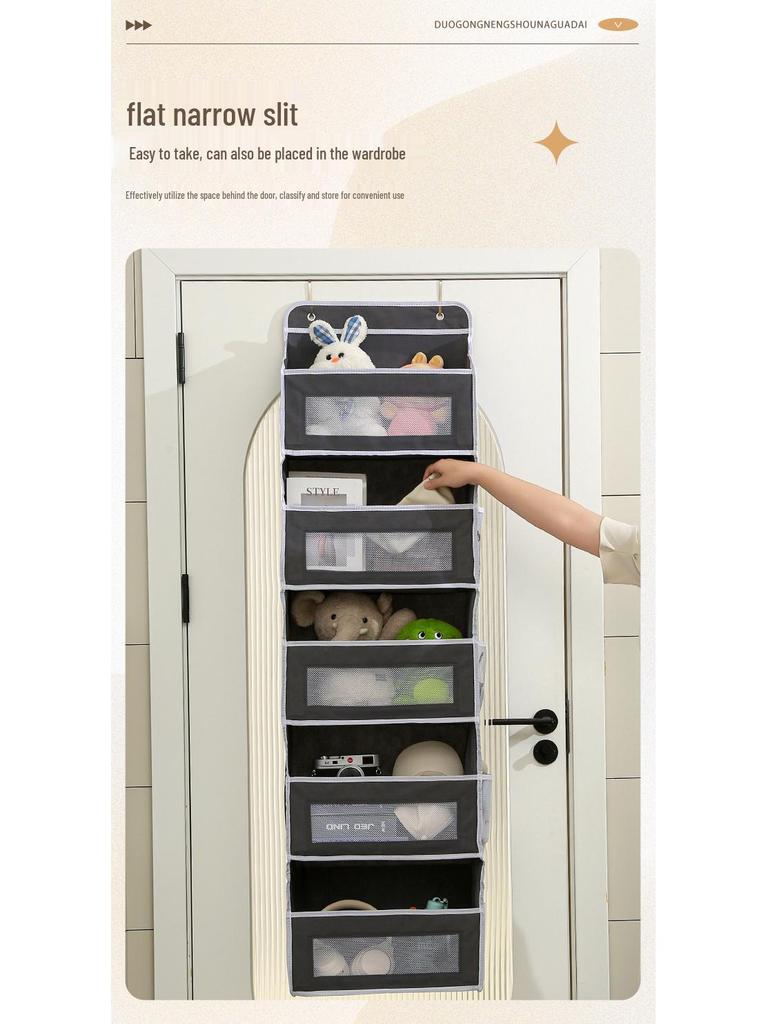 Veggmontert sammenleggbar hengende oppbevaringspose med vindu - Stor kapasitet for leker og diverse