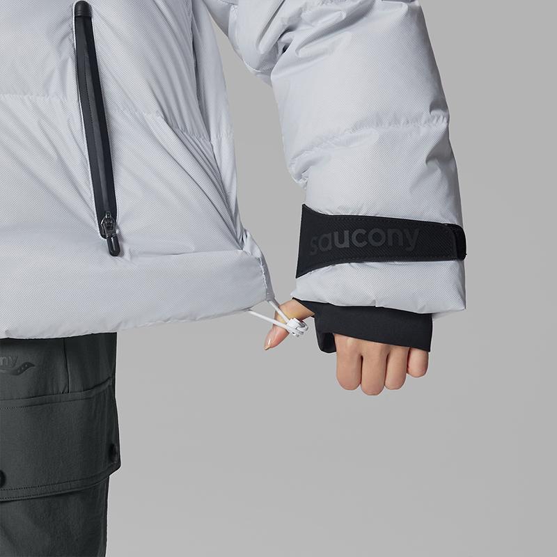 Saucony Yuan Yu Zhong Zi Zai Cong Rong Series Urban Life Duck Down Zip Short Letter Long Sleeve Down Jacket Women outerwear SA1250DJ11L-WT002