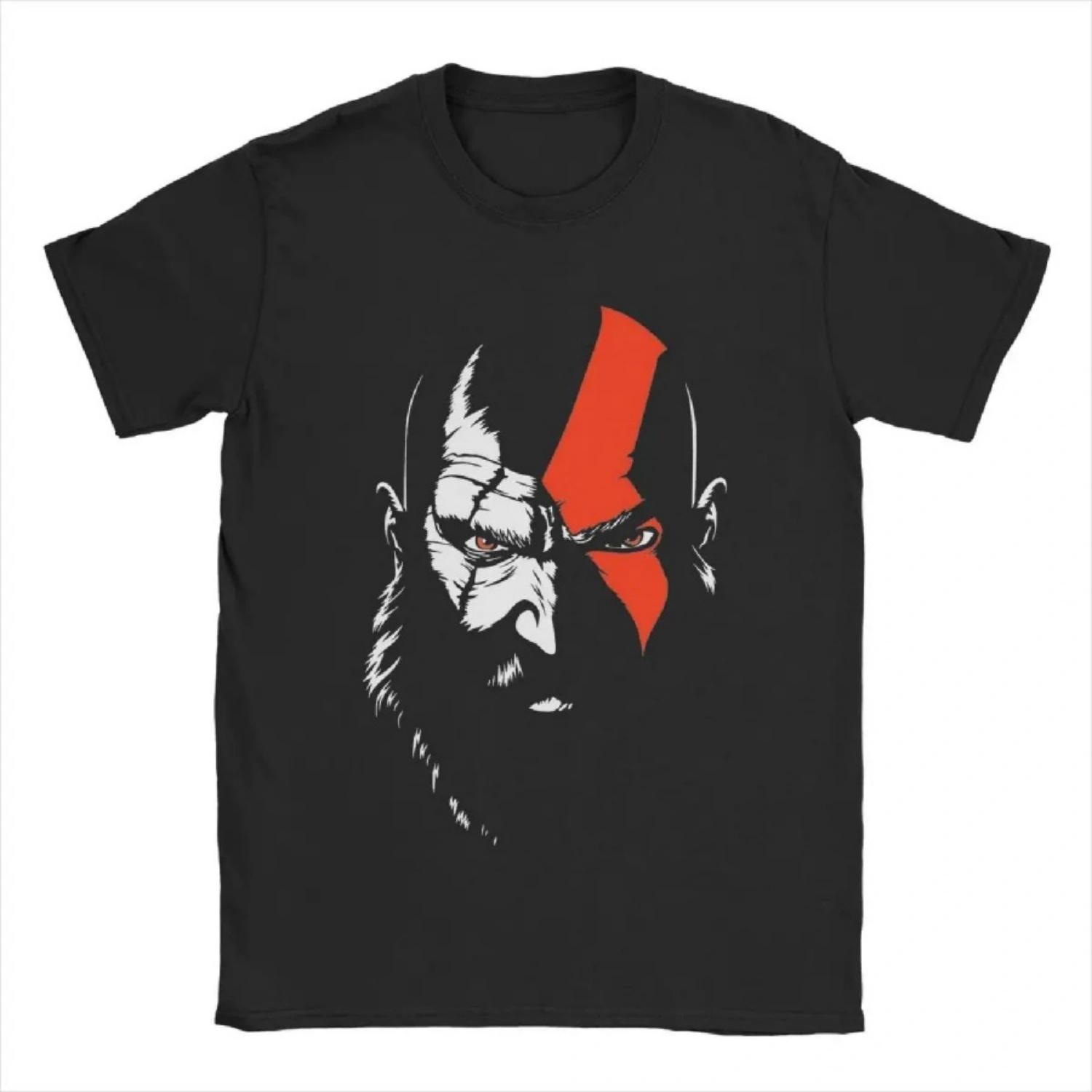 

God Of War Kratos Мужская футболка Повседневные футболки с коротким рукавом и круглым вырезом Хлопковые классические топы S чёрный