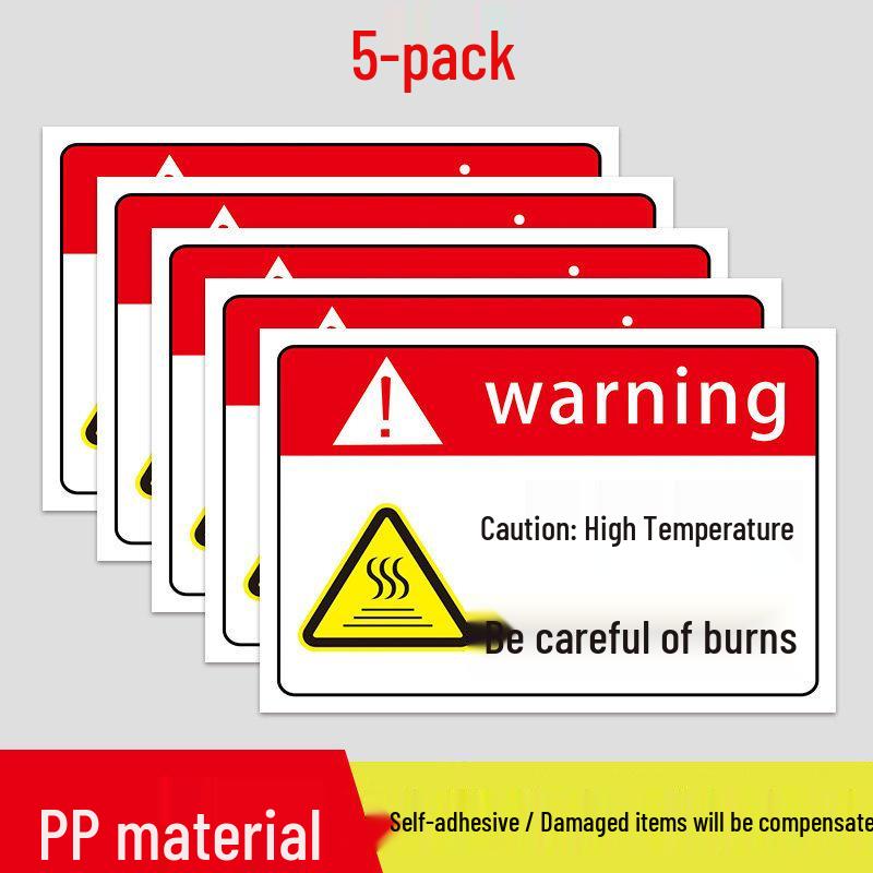 High Temperature Warning Sign: Caution - Hot Surface, Do Not Touch, Avoid Burns.
