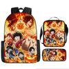 One Piece Cartoon Anime Rucksack Leichte Ergonomische Schultasche für Grundschüler Umhängetasche Federmäppchen Set