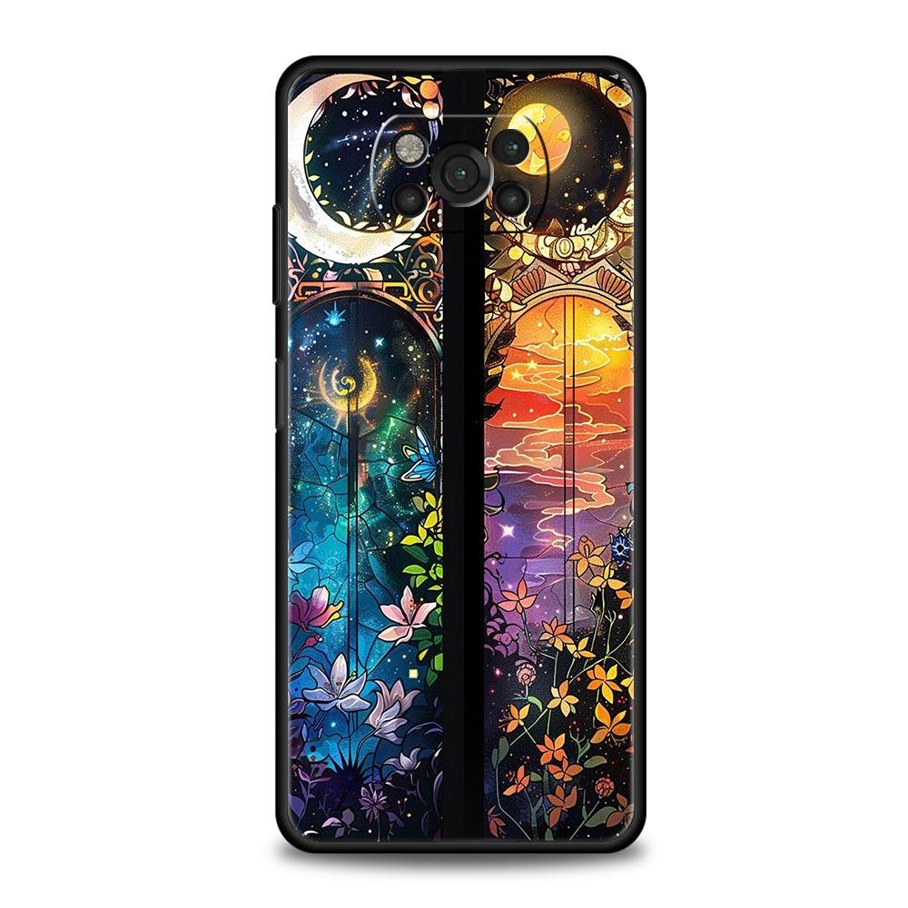 

Beautiful Sun Moon Glass Phone Case for Xiaomi Poco F7 F6 F5 F4 F3 X6 X5 X4 X3 NFC F7 Ultra M4 C51 C55 GT 5G Soft TPU Cover Bags Xiaomi Poco F5