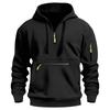 New Men's Sweatshirt Autumn and Winter Fleece Sweatshirt Loose Large Size Zipper Hoodie