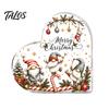 Heart Shaped Acrylic Gift Christmas Gnome Tabletop Decor, 2D Flat Holiday Festive Interior Decor Centerpiece with Love Design, Room Ornament, for Home