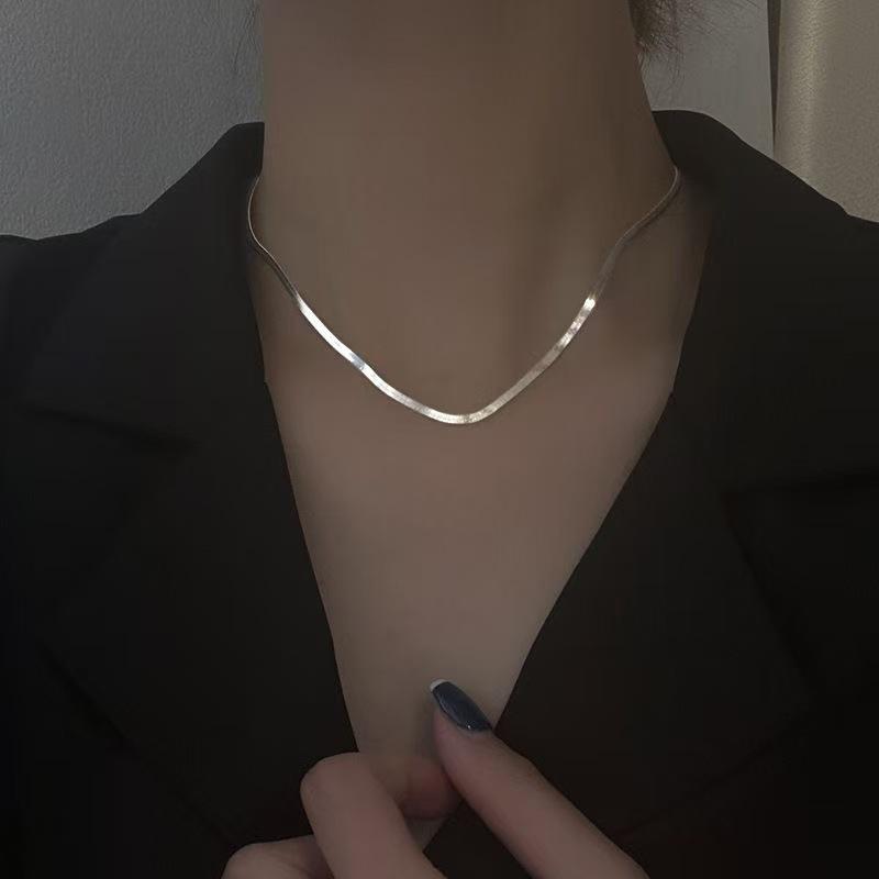 925 Silver Necklace 4mm Snake Bone Chain Accessories Men'S And Women'S Party Jewelry Gift