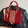 National Style Embroidery Red Bag Bridal Wedding Bag Women's Large Capacity Mom Handbag Crossbody Mother-in-law Gift