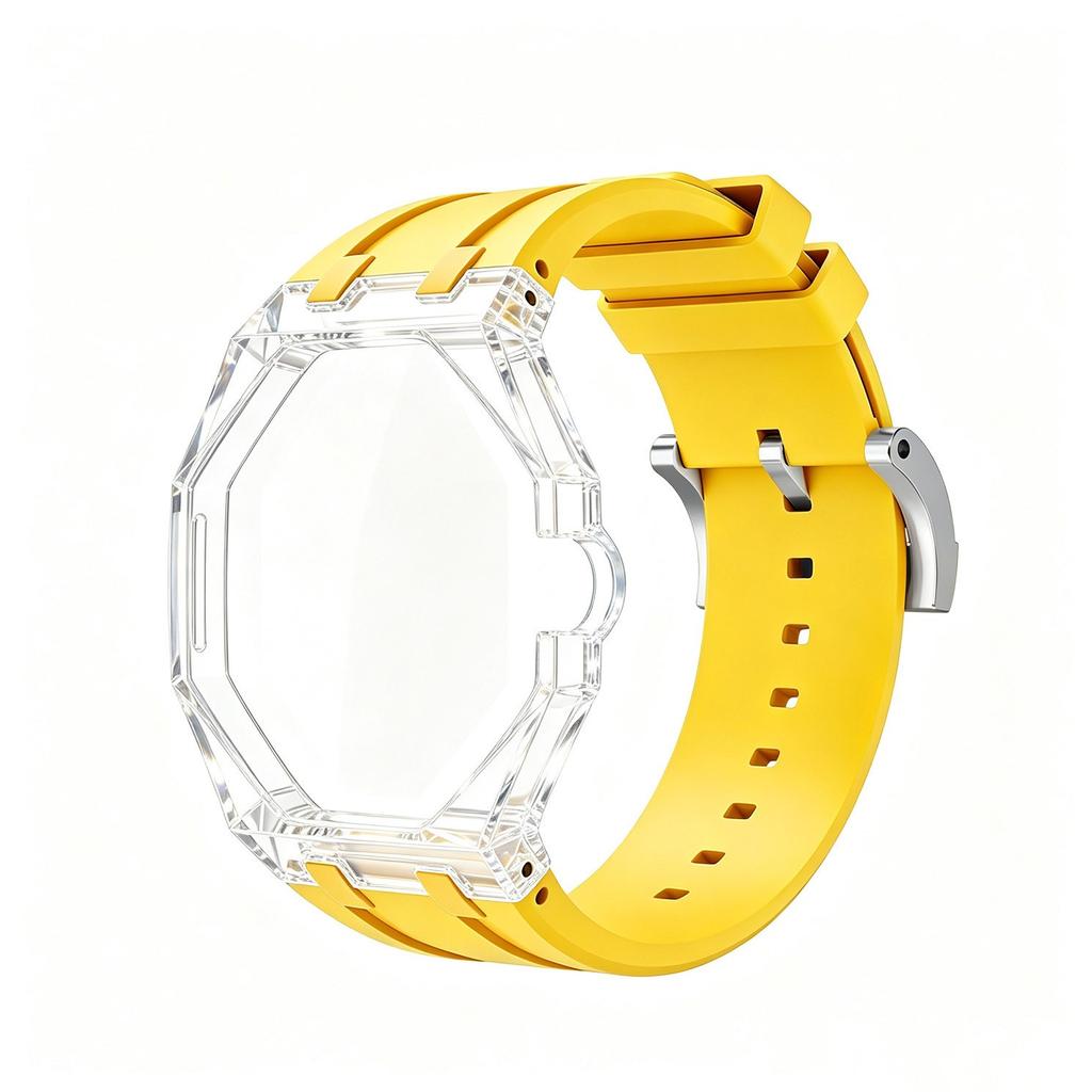 Transparent Case & Silicone Strap Mod Kit Convert Pocket Watch To Wristwatch For Swatch X AP Royal Pop Watch