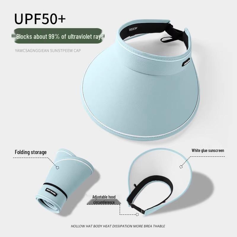 Women's Foldable Sun Hat with UV Protection and Open Top