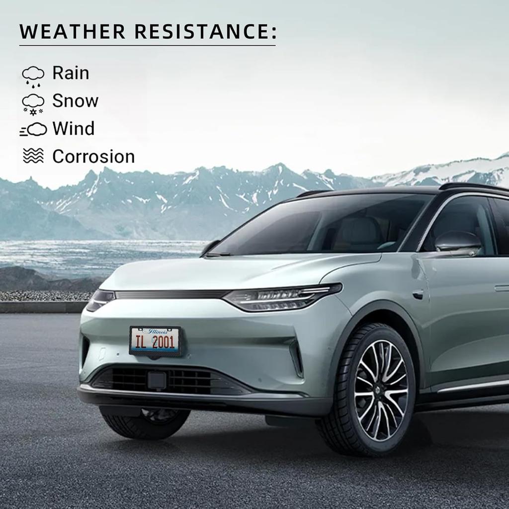 EWBN Carbon Fiber License Plate Frame,2 Pack Black License Plate Frames with Screws & Caps,Classic Carbon Fiber Design Car Black License Plate