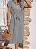 Elegant Fashion Women's Summer Dress with Waist-Cinching Belt - Versatile and Casual for 2026
