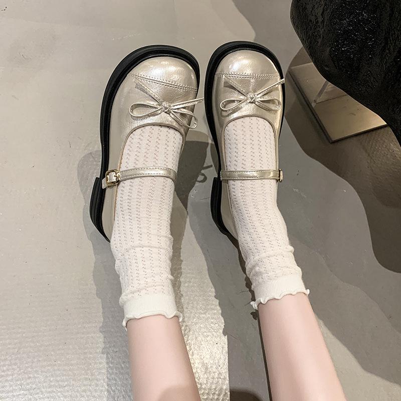 Fairy style French retro bow Mary Jane shoes female 2025 summer new small fragrant style gentle temperament single shoes