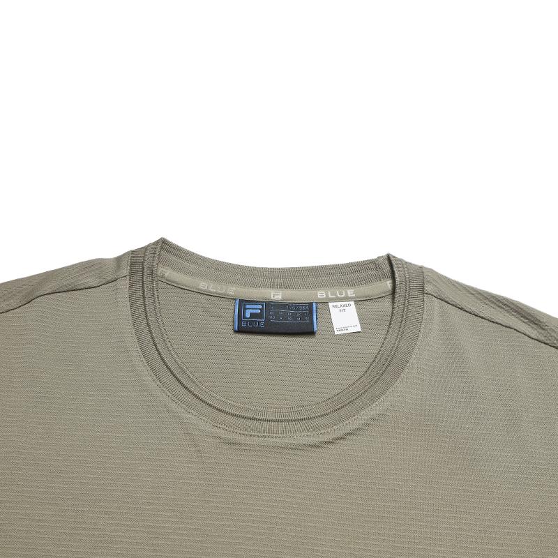 FILA Blue Simple Solid Comfortable Versatile Classic Casual Round Neck Short Sleeve T-Shirt Men tops Rock-Brown F11M622118FBN