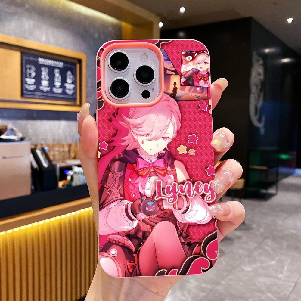 

Game GI Lyney Jelly Double layer Pink Mobile Phone Case for iPhone 17 16 15 14 13 12 11 Air Pro Max Plus Protective iPhone 14