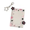 Star Print Photo Card Case with Keychain Clip 3Inch Photo Protectors Waterproof Acrylic Card Covers for Badges Photos