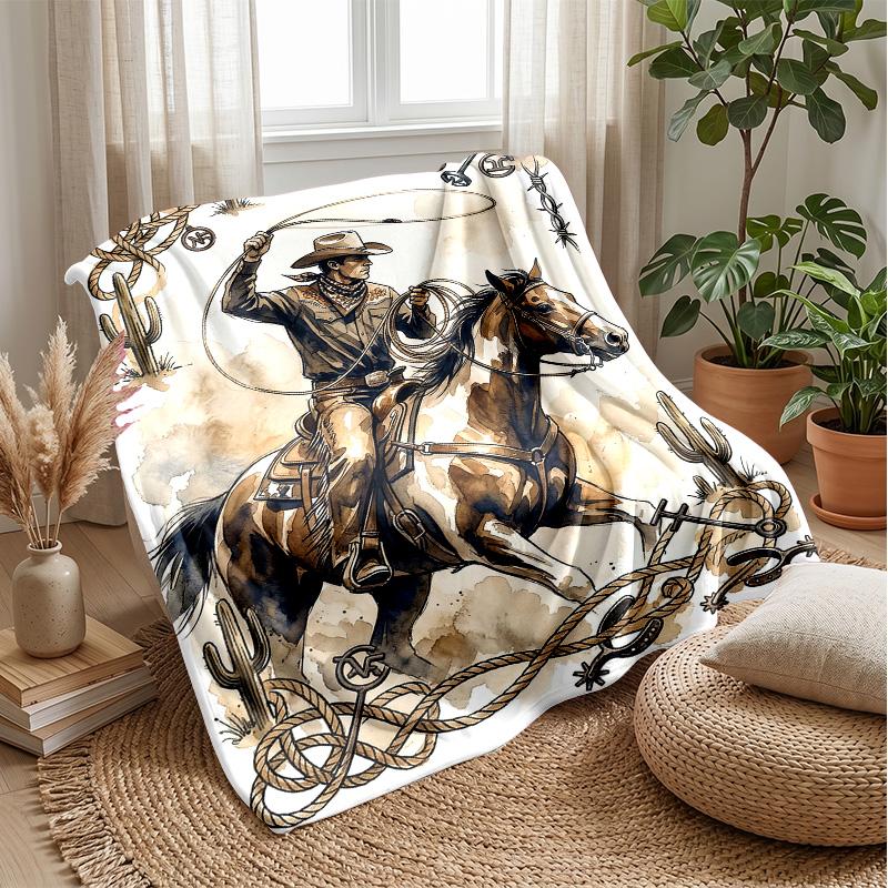 Cosmic Horse Dreamscape blanket Personalized Name Flannel Blanket Soft Cozy Plush Throw for Sofa Bed Lightweight Home Decor