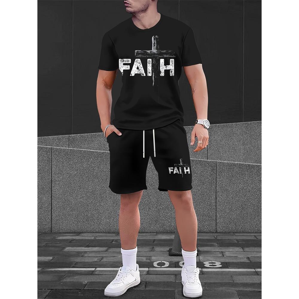 Neue Mode 3D Lustiger Druck Herren Anzug Übergroß Kurzarm Shorts Zweiteiler Herren Sportbekleidung Sommer Freizeit Reise Anzug