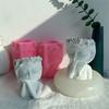 Silicone Mold 3D Cute Girl Flower Pot Mould DIY Handmade Crafts Plaster Candle Crystal Epoxy Resin Mold for Home Decors