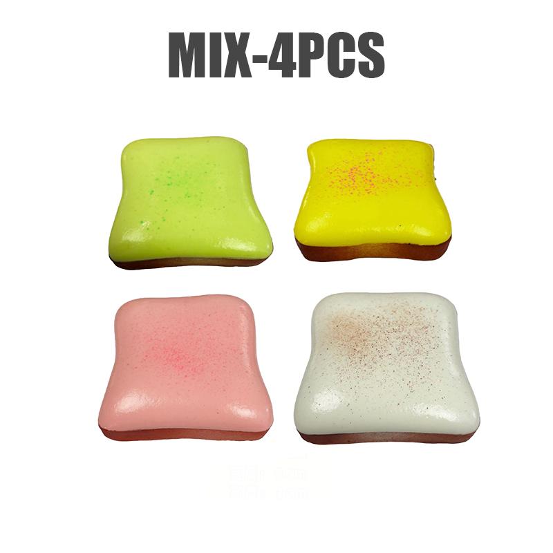 Simulated Cream Toast Squeeze Toy Slow Rising Soft Gel Stress Reliever Funny Sticky Decompression Toy Gift for Adults Kids