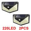 220LED Outdoor Solar Lights Waterproof Motion Sensor Wall Lamp 3 Lighting Modes Solar Powered Street Light for Yard Garden Decor