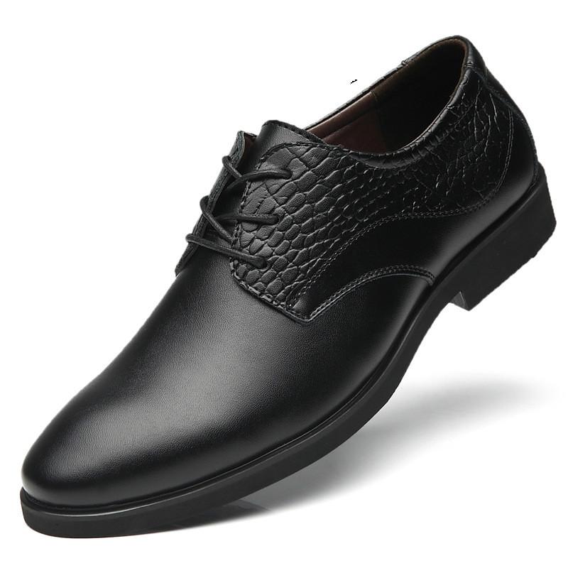 

2019 новейшая деловая обувь для мужчин, дышащая обувь из искусственной кожи, резиновые официальные туфли, мужская повседневная обувь из кожи, кроссовки для мужчин 6 чёрный