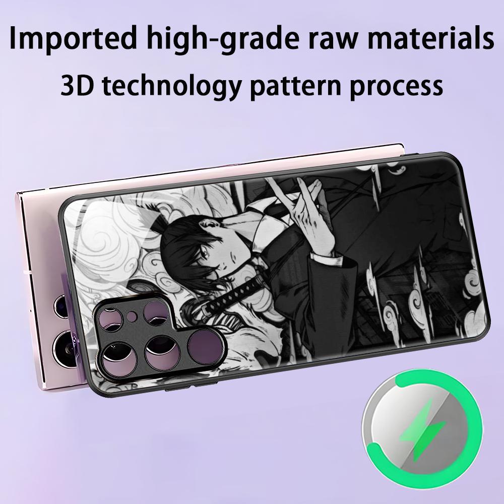 Chainsaw Man Aki Hayakawa Phone Case For Samsung S25 S24 S23 S22 S21 S20 Plus Ultra Note20 Glass Magnetic Case