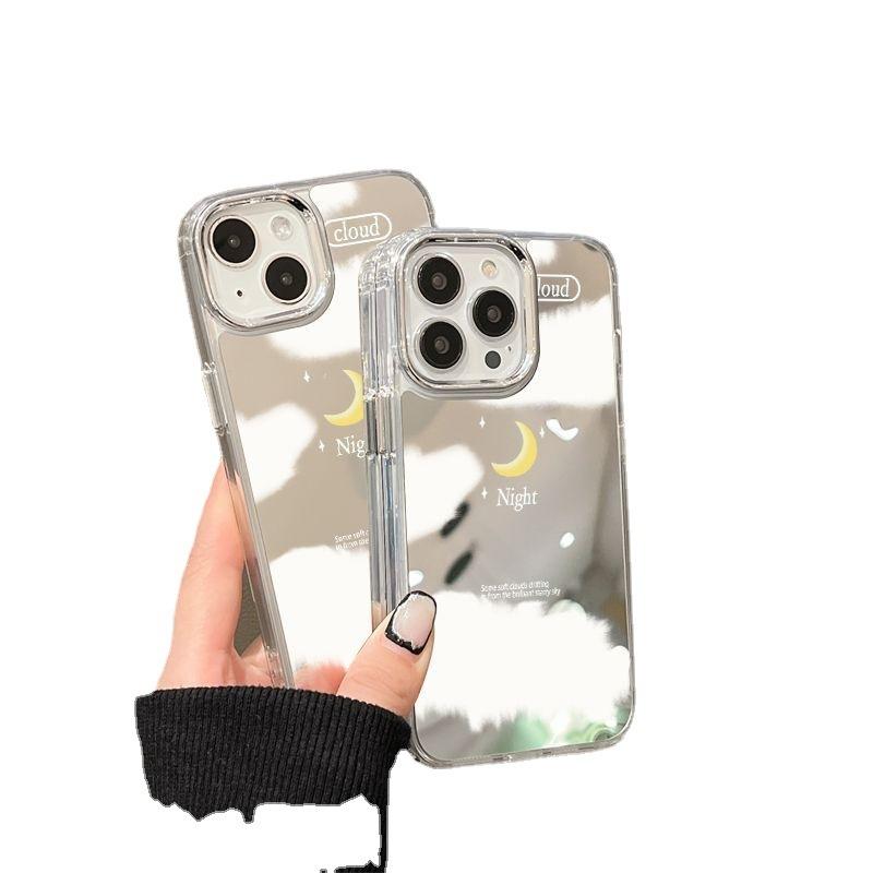 Night Moon Mirror for iPhone1 Mobile Phone Case 16pro Niche X Apple 13 All-inclusive 15 Simple 14