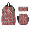 Shakhrisyabz Suzani Uzbek Embroidery Print Backpack Boy Girl BookBag School Bag Shoulder Bag 3ps Insulated Lunch Bag Pencil Case
