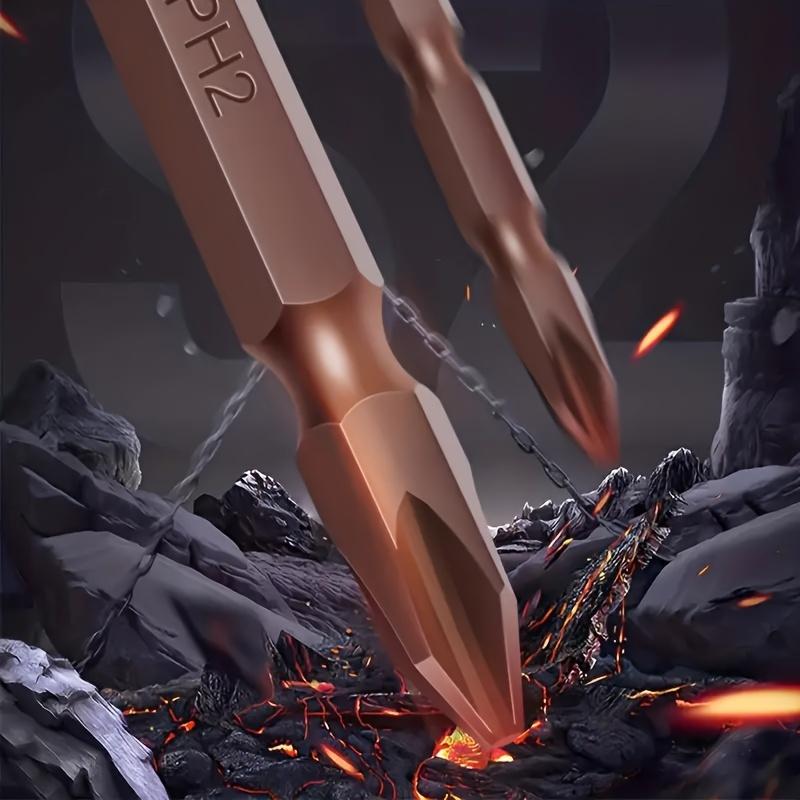 Phillips Bits-Impact Magnetic-Bits Long Head Drill Bits- S2 Alloy Steel Screwdriver Bits-Phillips Bit Set Hex Shank Screw Bits