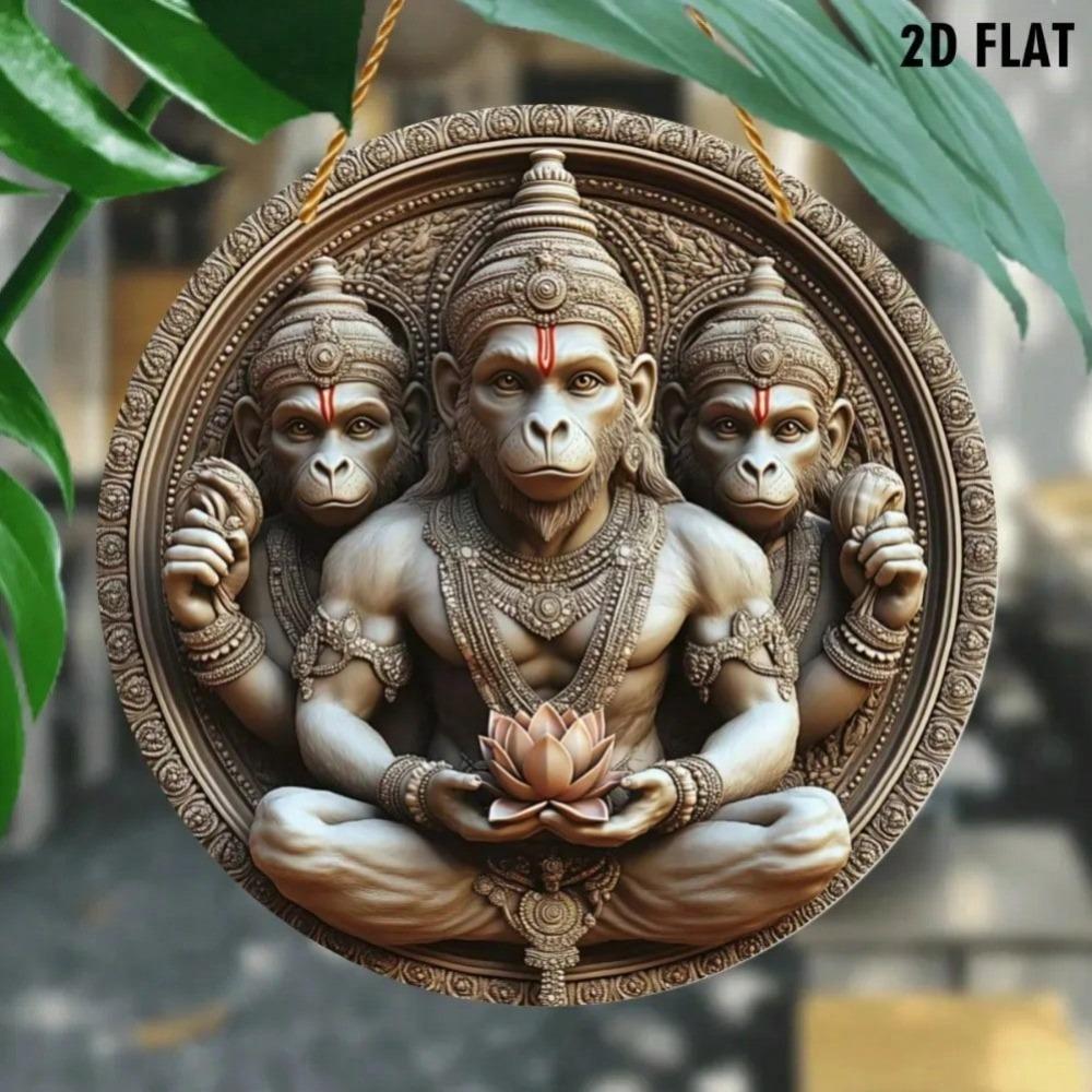 Cattura Sole Hanuman Arte Murale in Metallo Decorazione Spirituale per la Casa Appeso alla Finestra