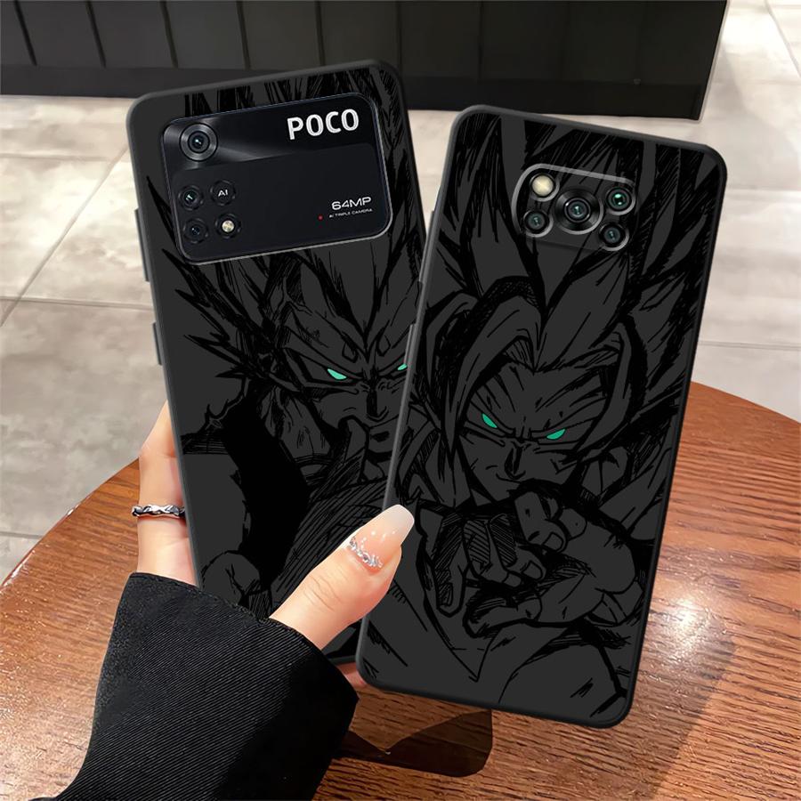 Dragon Ball Vegeta Son Goku Arte Negro Funda Suave para Teléfono para Xiaomi Poco C50 F3 M5 C75 F1 C71 X3 X4 X5 X7 Pro M3 M4 M7 Pro