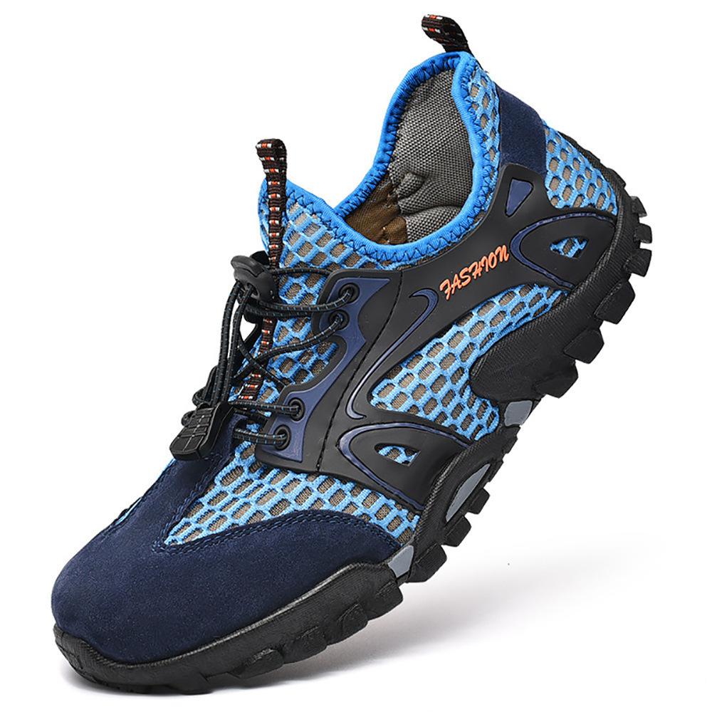 

Men s shoes Wading shoes New mesh hiking shoes Breathable and comfortable casual outdoor sports shoes Versatile trendy running shoes 44 синій