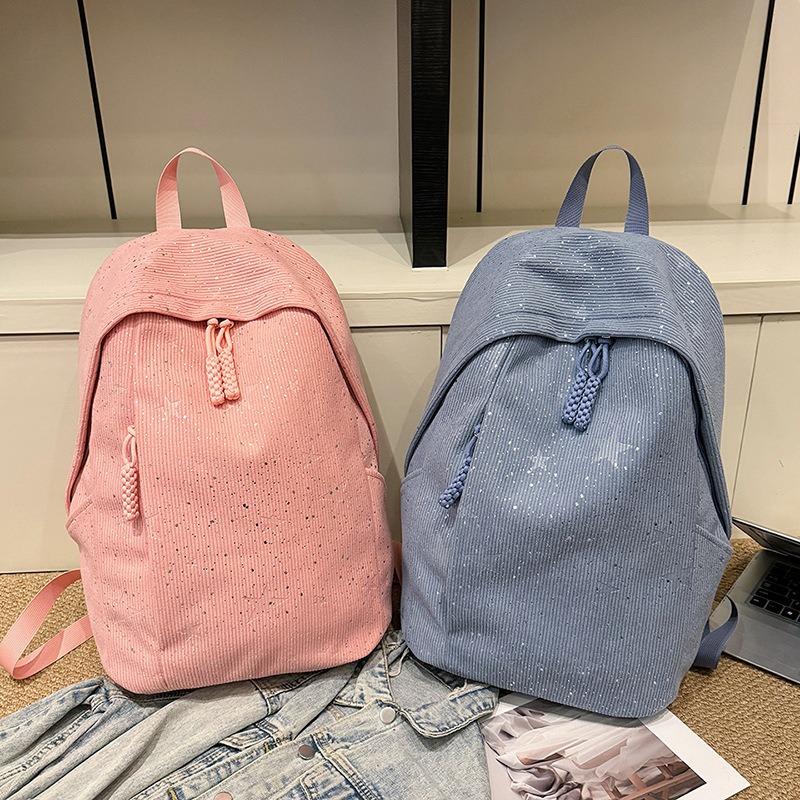 New Large-capacity Women's Bag, Gypsy Backpack, Fashionable, Simple and Versatile, Lightweight Travel Bag, Corduroy.