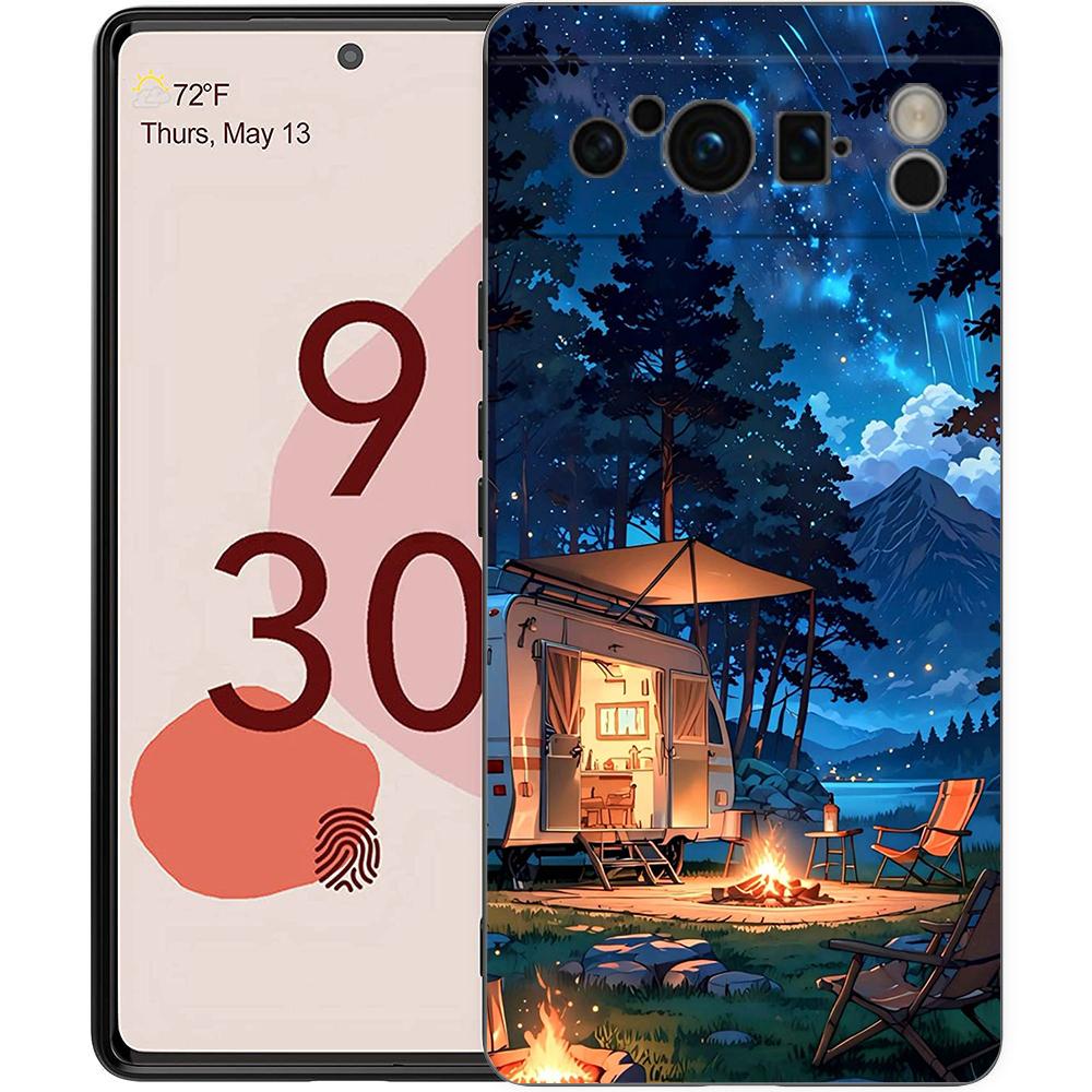

Luxury Phone Case For Google Pixel 10 9 8 9A 8A 7 7A 6 Pro XL 6A 5G Black Soft Back TPU Cover Combi Van Car Outdoor Camping Pixel 7 Pro
