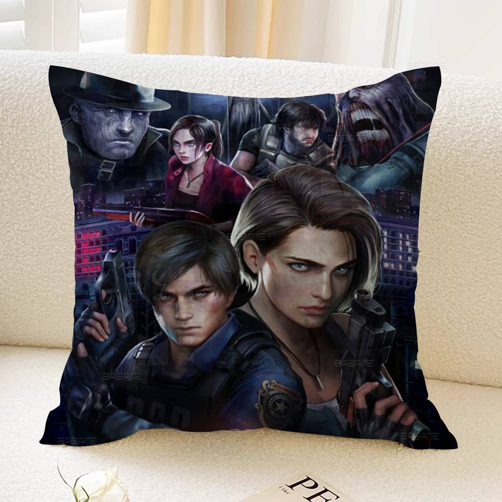 Hot Game R-Resident E-Evil Pillow Covers Cartoon Sofa Decorative Home Double-sided Printing Short Plush Cute Cushion Cover