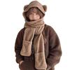 Herbst und Winter Cartoon Süßer Bär Hut Schal Drei-in-Eins Koreanischer Stil Hut Warm und Bequem Gehörschutz All-in-One Hut