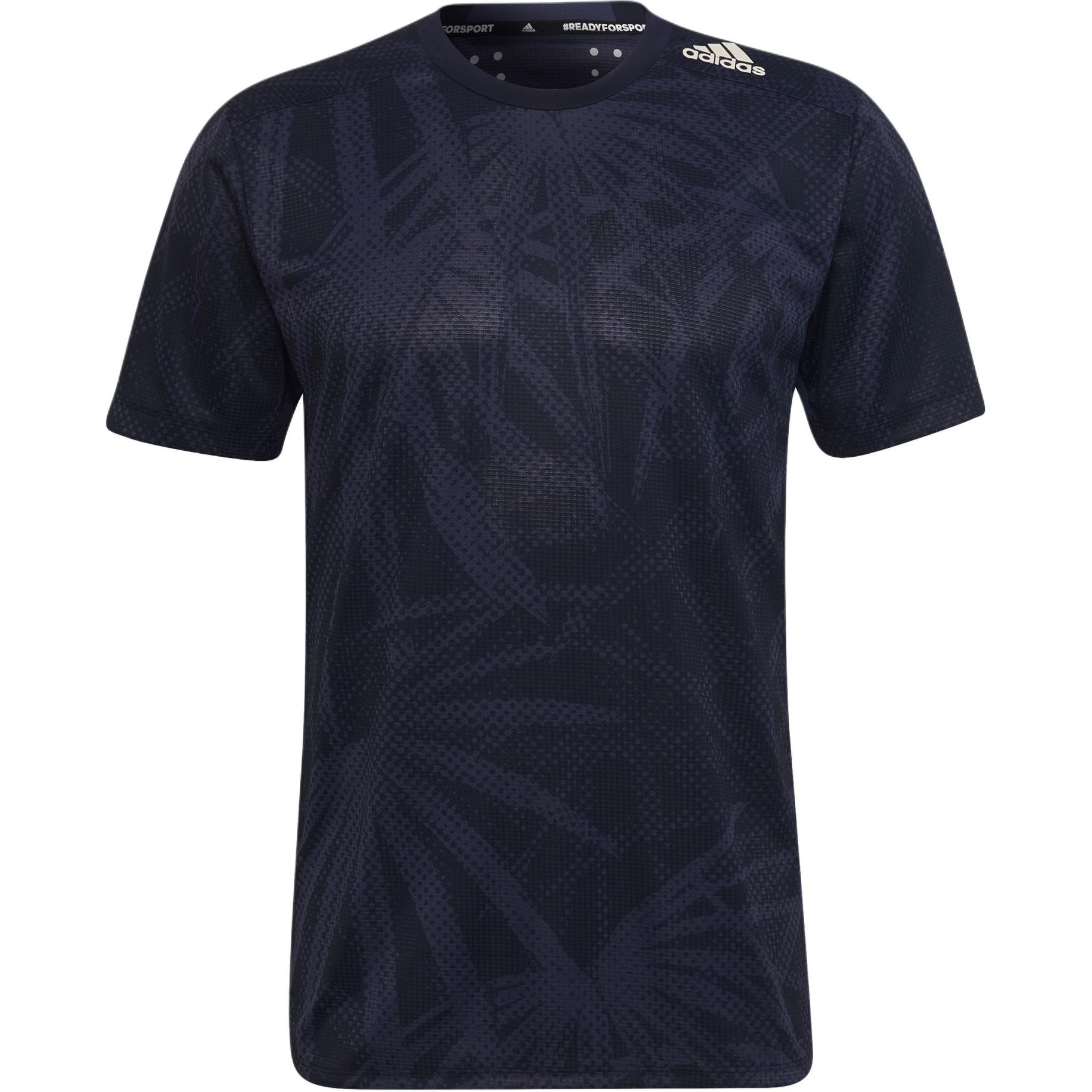 

Adidas HiiT Designed For Heat.Rdy Graphics HiiT Print Crew Neck Short Sleeve T-Shirt Men Tops Dark-Gray Navy-Blue HC4265 S