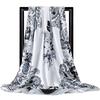 Fashion Scarves For Women Print Silk Satin Head Scarf Female 90cmx90cm Luxury Brand Square Shawl Large Hijab Scarfs For Ladies