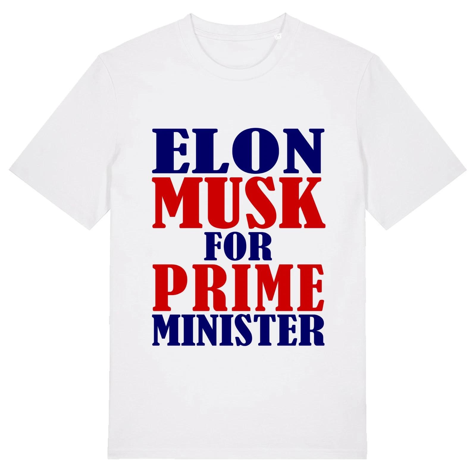 Elon Musk For Prime Minister Unisex T-Shirt - British Politics USA Tommy UK 3XL