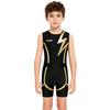 Boys Shiny Contrast Leotard Sleeveless Press Button Crotch Shorts Gymnastics Outfit