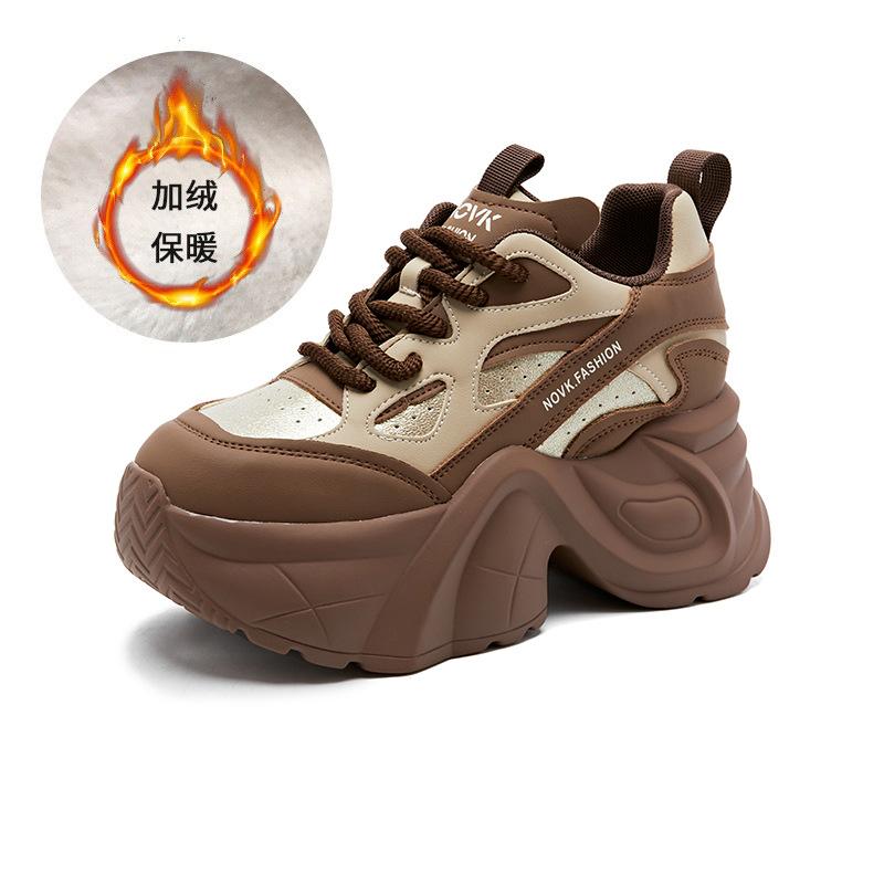 Fashionable Platform Sneakers for Women's Shoes Autumn and Winter 2025 New High-end Casual Inner Height Increase Daddy Shoes for Women Versatile