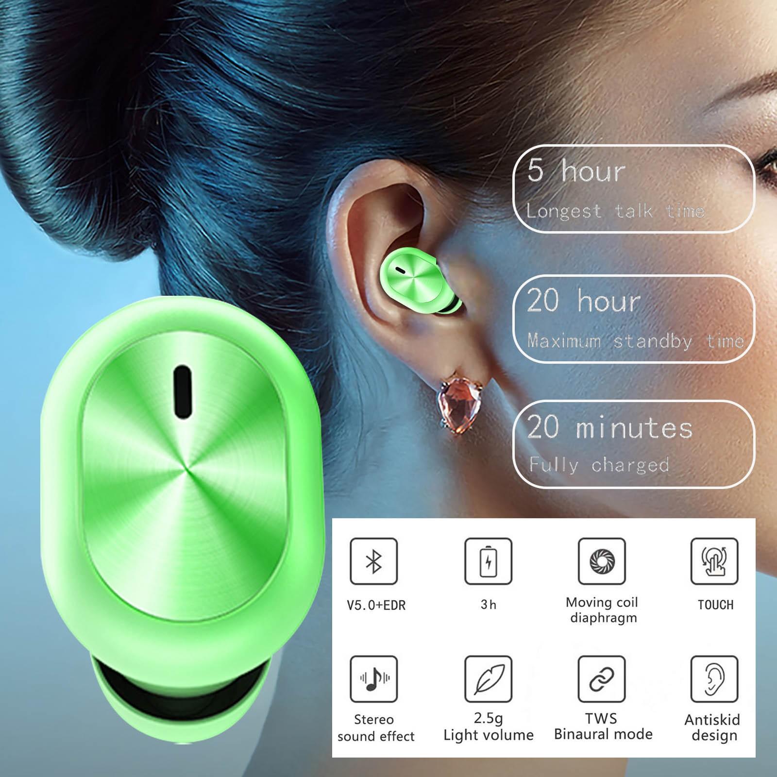 

F911 Bluetooth 5,0 Мини Беспроводные Наушники Цвета Макарон Наушники-вкладыши с одним ухом Bluetooth-совместимая стереогарнитура зелёный