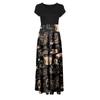 Women's Fashion Casual Halloween Print Round Neck Short-Sleeved Large Size Long Dresses