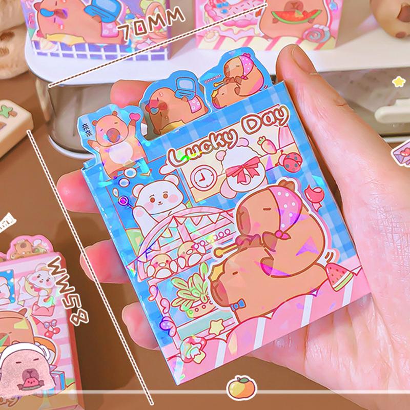 Cartoon Capybara Sticky Notes Set Kawaii Sticky Notes Office School Planner Simple Cute Note Pad Student Stationery Gifts