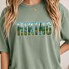 Hiking Shirt, Mountain Wildflower Tee, Scenic Landscape T-Shirt, Retro Hiking Shirt, Outdoor Adventure T-Shirt, Comfort Colors Hiking Shirt