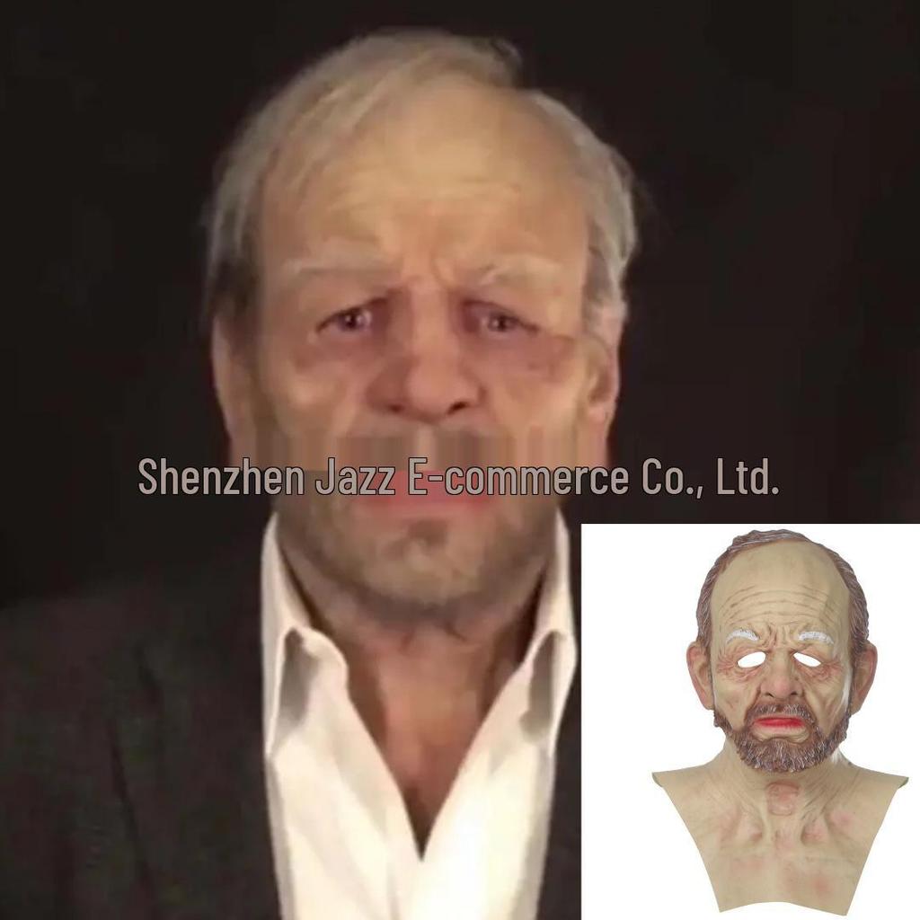 Realistic Latex Halloween Mask: Young Man with Wig