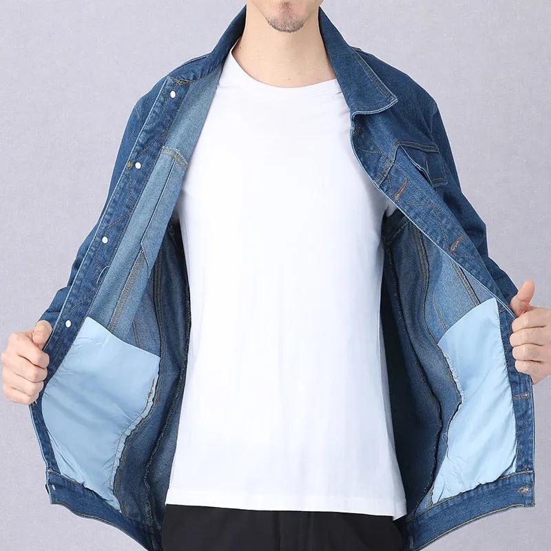 Casual Denim Jacket for Men Spring Fashion Trendy Working Clothes Men's Wear