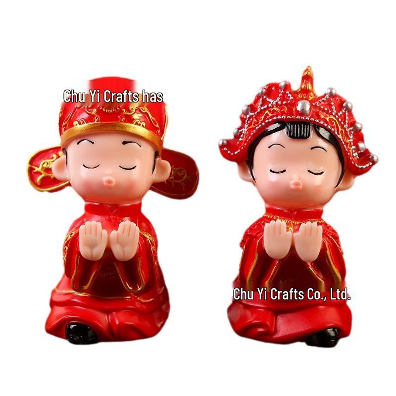 High-End Chinese Wedding Couple Figurine - Elegant Marriage Gift for Newlyweds